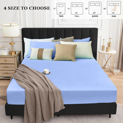 Sufdari Mattress Protector,Waterproof 18" Deep Pocket Mattress Cover Fitted Sheet Style with Elastic Rubber Band,Washable and Easy Care-Black,Queen
