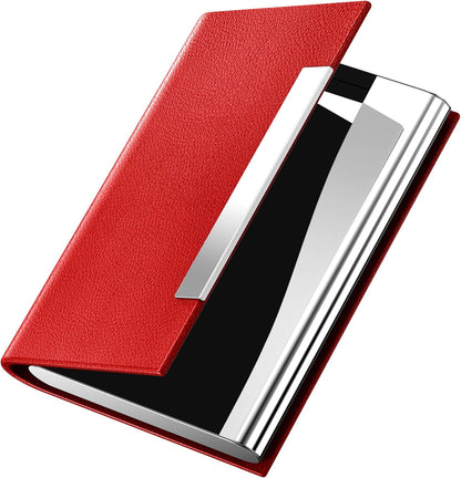 Padike Business Card Holder/ Case Professional PU Leather & Stainless Steel Multi Wallet Credit Card ID Case/Holder for Men & Women. (Black)