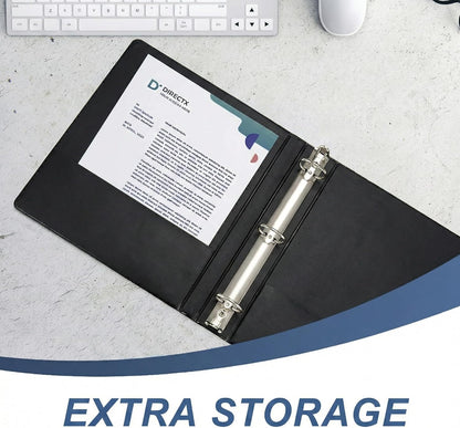 2-inch 3 Ring Binder with 2 Interior Pockets, Heavy Duty 2" Round Ring Binder Holds 450 Sheets of US Letter Size 8.5'' x 11'' Paper for Office/Home/School (White,6-Pack)