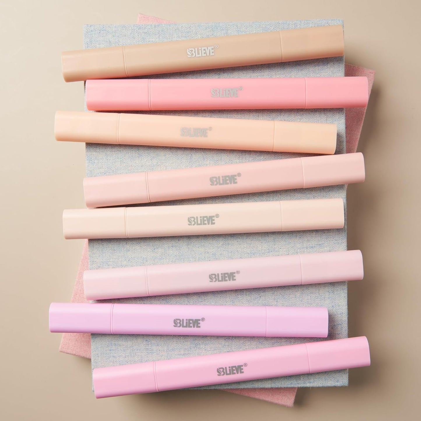 BLIEVE Aesthetic Cute Highlighters No Bleed Through, Dual Tip 8 Pack, Pastel Colors For Bible & Journaling