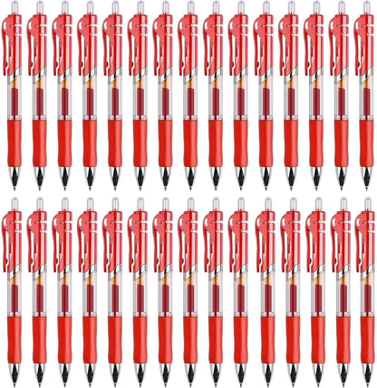 30pcs Black Gel Ink Pens for Writing, 0.5 mm Pens Fine Point Smooth Writing Pens for Journaling, Bulk Retractable Rollerball Pens for School Office.