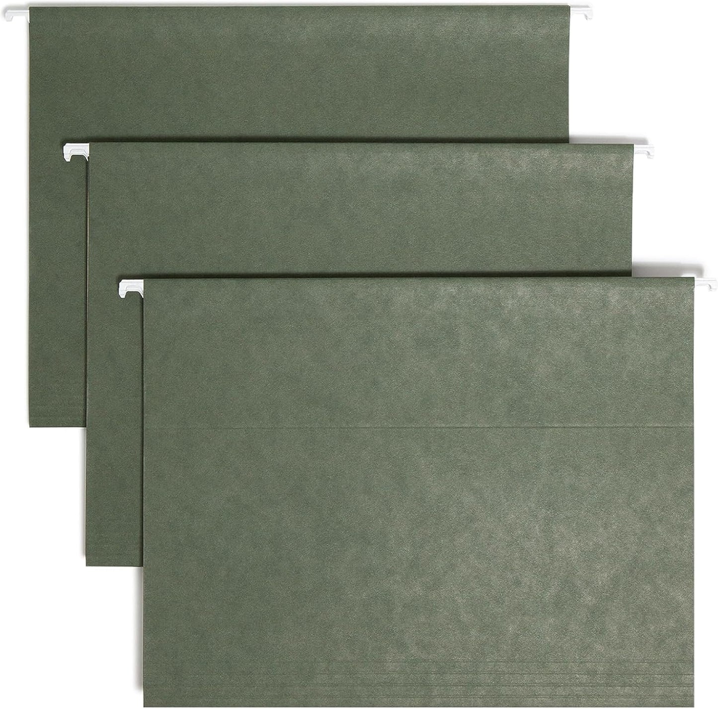 Smead Hanging File Folder, 1/5-Cut Adjustable Tab, Letter Size, Standard Green, Hanging Folders for Filing Cabinets, File Organizer Folder, 25 Count