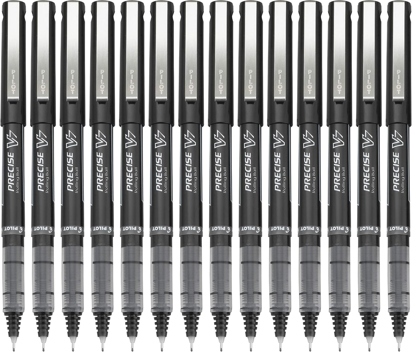 Pilot, Precise V7, Capped Liquid Ink Rollerball Pens, Fine Point 0.7 mm, Black Ink Pens, Pack of 14 - Ideal for School, Journaling & Office Writing