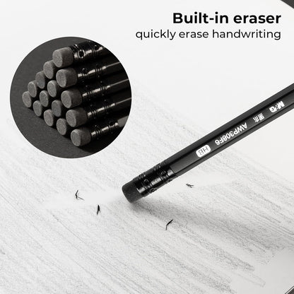 M&G Wood-Cased 2B Pencils, 24 Pack Pre-Sharpened Pencils with Top Erasers, Bulk Black Pencils for School Teacher Supplies, Writing, Drawing and Sketching