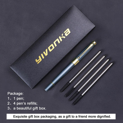 YIVONKA Ballpoint Pen Black Refill,Luxury Ballpoint Line width 0.5mm,Best Ball Pen Gift Set for Men & Women Professional Executive,Office,Nice BallPens Classy Gift Box (Black)