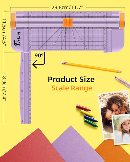 Firbon Morandi A5 Paper Cutter, Straight Small Paper Trimmer with Side Ruler for Scrapbooking Craft, Paper, Coupon, Label, Cardstock
