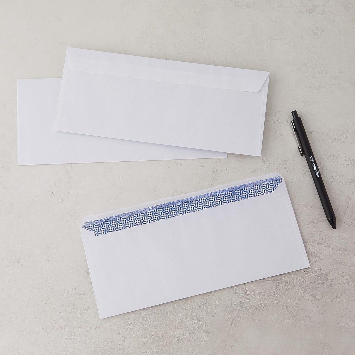 Amazon Basics #10 Security Tinted Business Envelopes for Documents and Invoices, Quality Seal, 4-1/8" x 9-1/2", White, Pack of 500