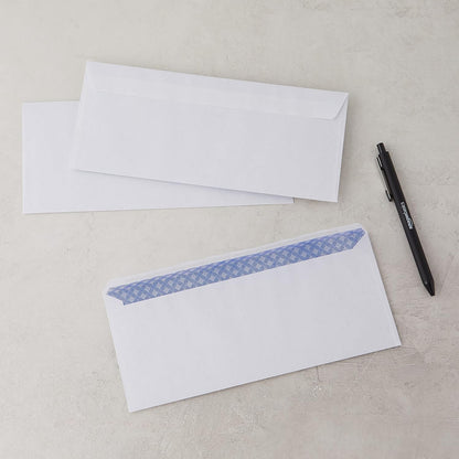 Amazon Basics #10 Security Tinted Business Envelopes for Documents and Invoices, Quality Seal, 4-1/8" x 9-1/2", White, Pack of 500