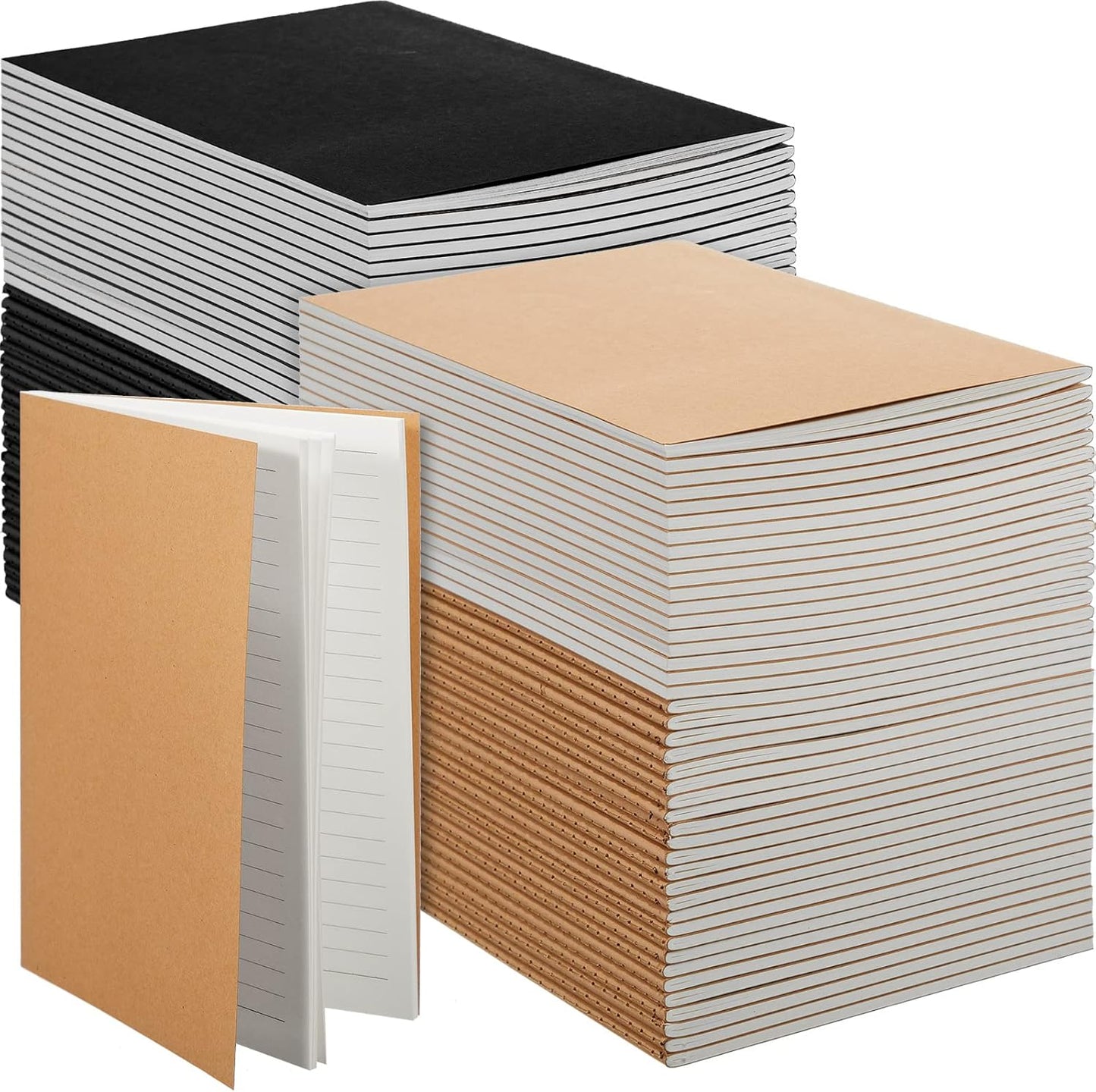 Mimorou 100 Pcs Journals Notebooks Bulk - Kraft Softcover A5 Small Notebooks 5.5 Inch x 8.3 Inch Notepads with 60 Page 30 Sheet for Writing Sketch Travel Office Supplies(Navy Blue,Lined)
