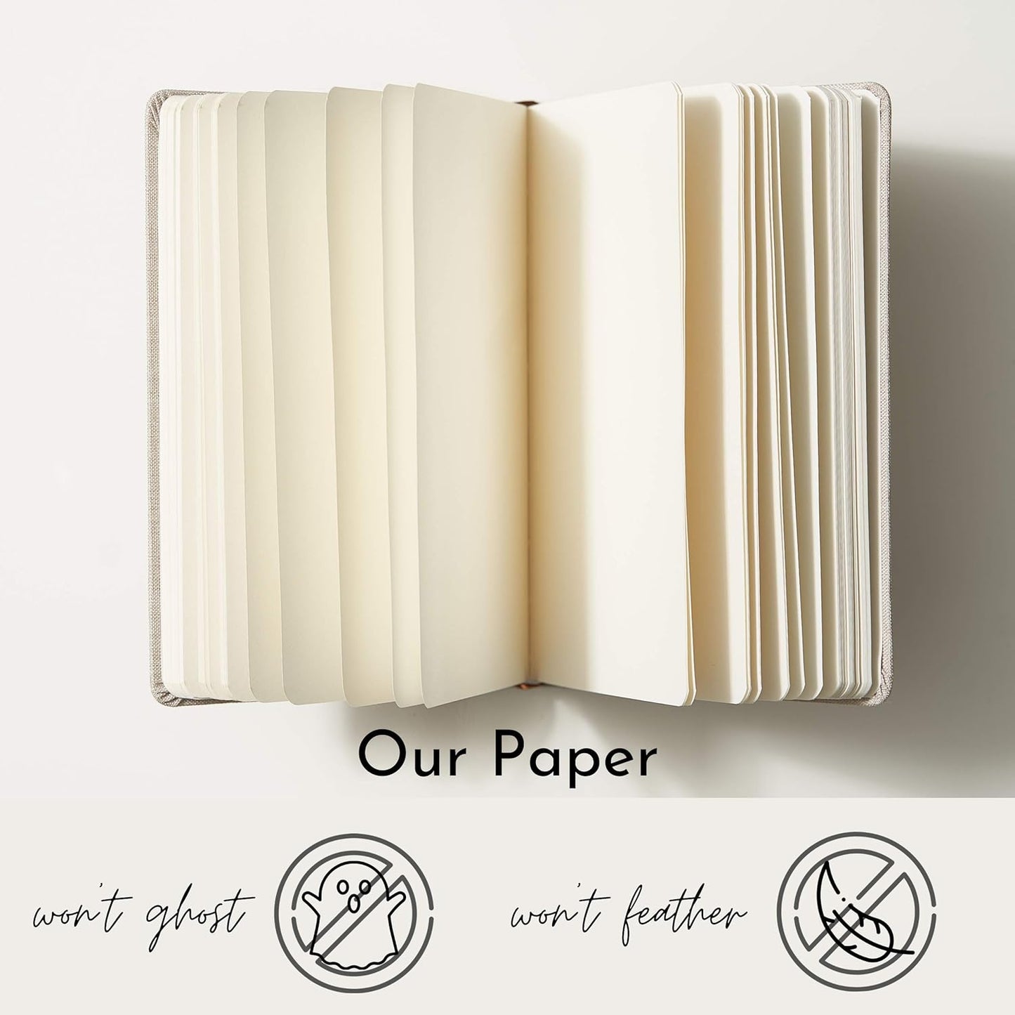 Portage Blank Hardcover Aesthetic Notebook Writing Journal – Bleed-Proof Paper Notepad for Journaling, High GSM, A5 Notebook, Cream Pages - Salmon, 6 x 8.5 Inches, 224 Pages