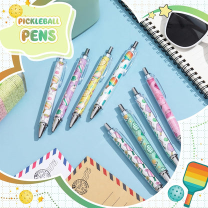 Ireer 8 Pcs Ballpoint Pens for Women 1.00 mm Cute Black Ink Pens Fine Point Smooth Writing for Journaling Aesthetic Office Supplies (Mahjong)