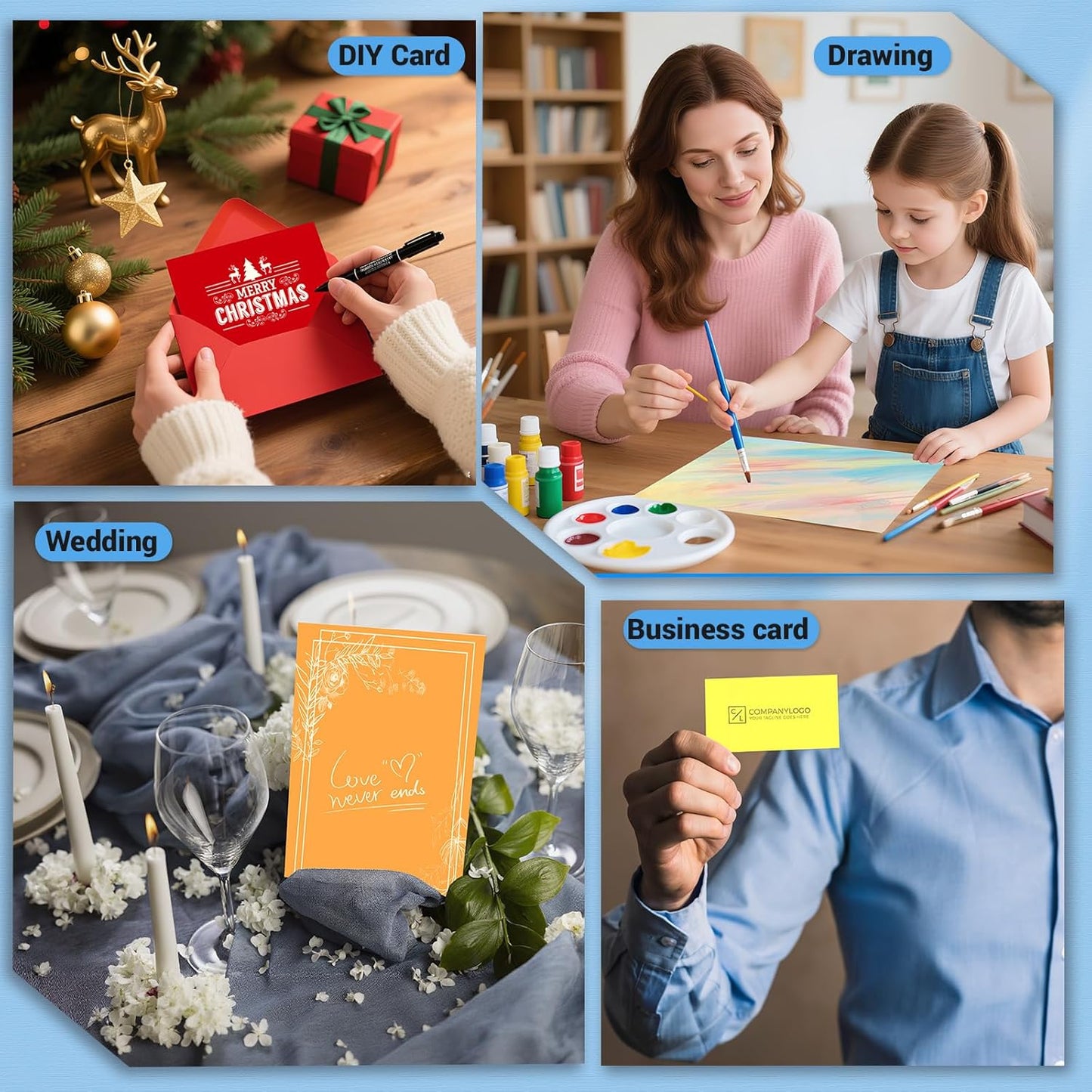 Cardstock 8.5 x 11, Thick Printer Paper 75 lb/200 gsm, 40 Sheets Card Stock White, Heavy Card stock, White CardStock Paper for Invitations, Diy Cards, Business Cards, Menus, Crafts, Drawing etc