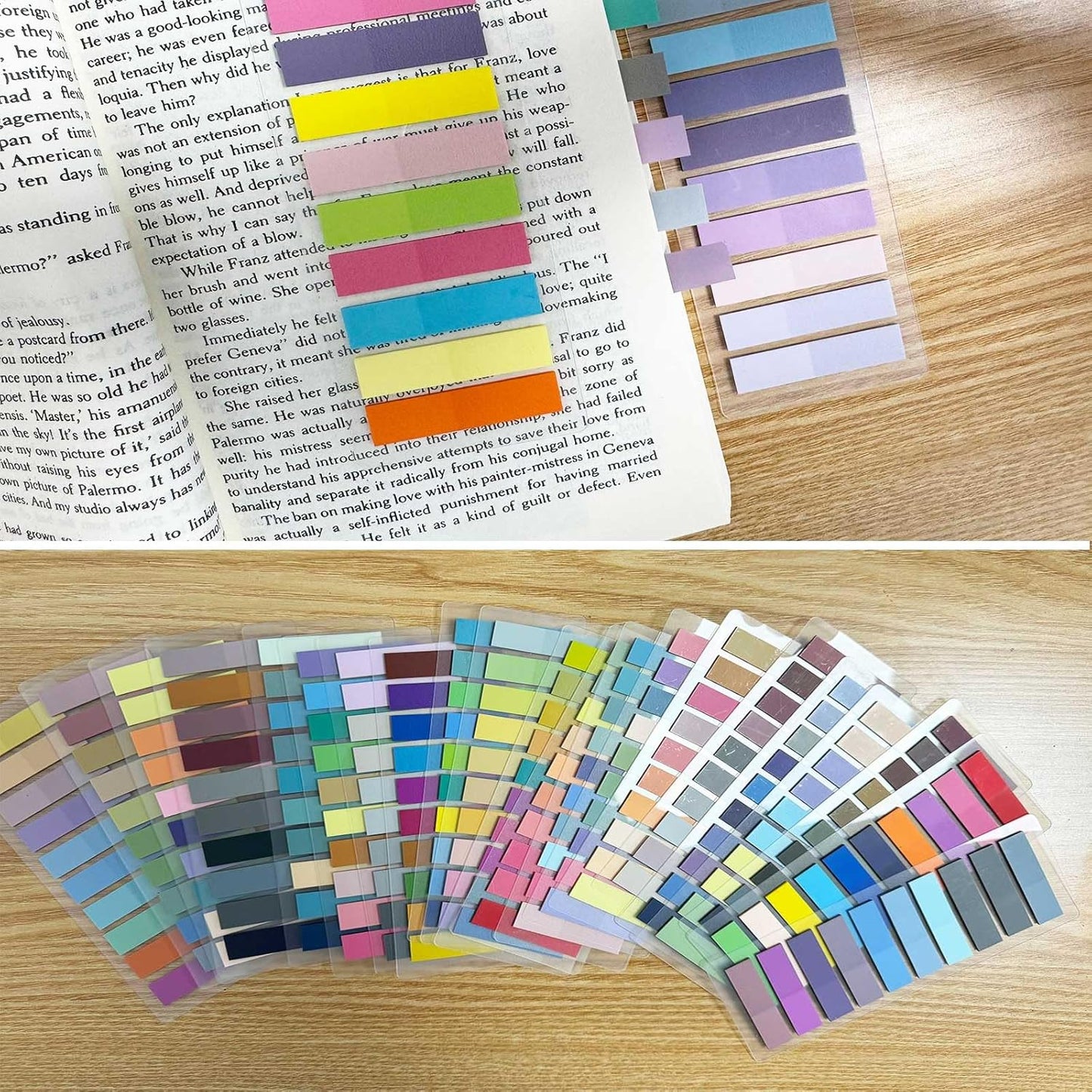 ELII Tabs 800Pcs Sticky Index Tabs Page Markers,Writable and Transparent Sticky Notes Page Tabs Book Markers Label Stickers Index Tabs for Page Marking Classify File (800 pcs Book tabs)