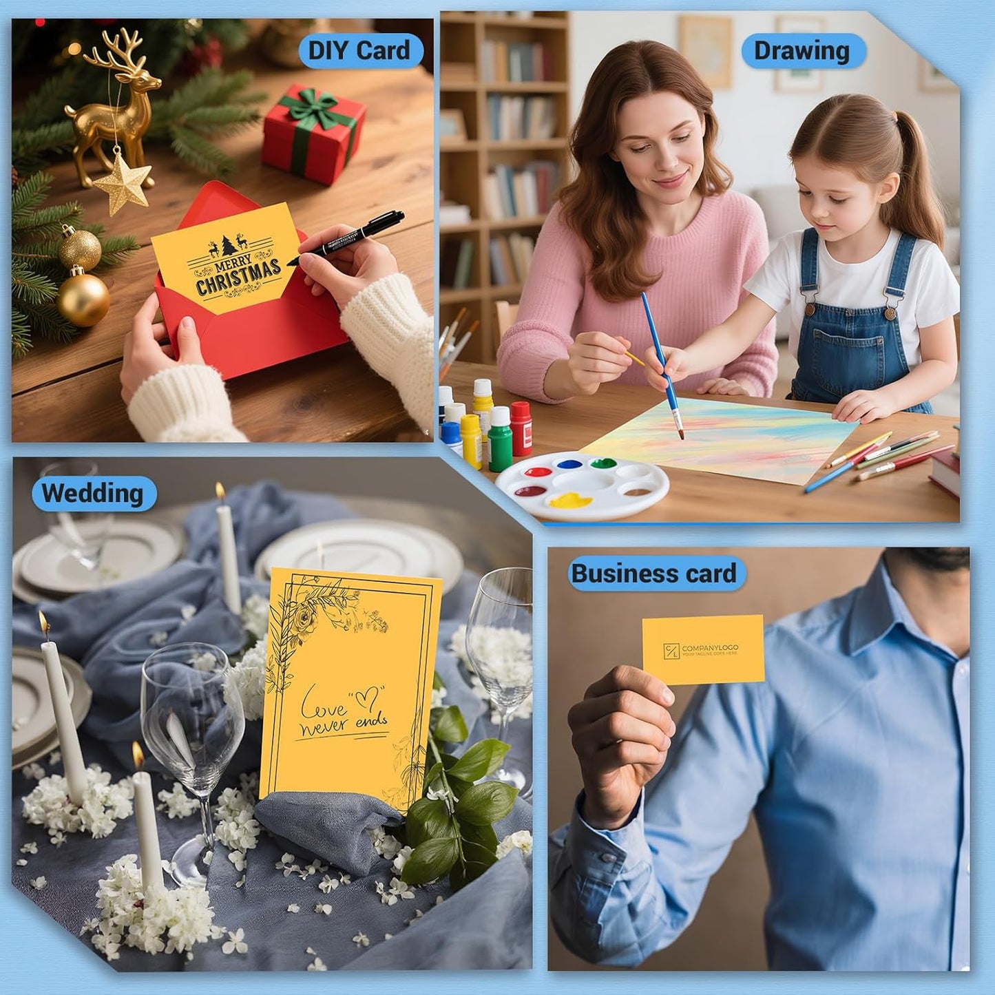 Cardstock 8.5 x 11, Thick Printer Paper 75 lb/200 gsm, 40 Sheets Card Stock White, Heavy Card stock, White CardStock Paper for Invitations, Diy Cards, Business Cards, Menus, Crafts, Drawing etc