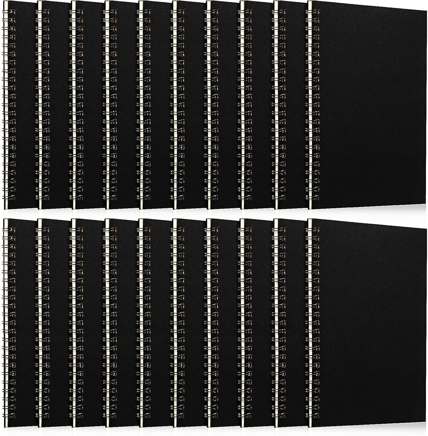 Eersida 20 Pack A5 Spiral Notebook College Ruled Spiral Notebook Bulk 5.5 x 8.3 Inch Hardcover Notepads Lined Travel Writing Journal Notepad, 50 Sheets 100 Pages(Black, Kraft)