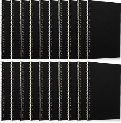 Eersida 20 Pack A5 Spiral Notebook College Ruled Spiral Notebook Bulk 5.5 x 8.3 Inch Hardcover Notepads Lined Travel Writing Journal Notepad, 50 Sheets 100 Pages(Black, Kraft)