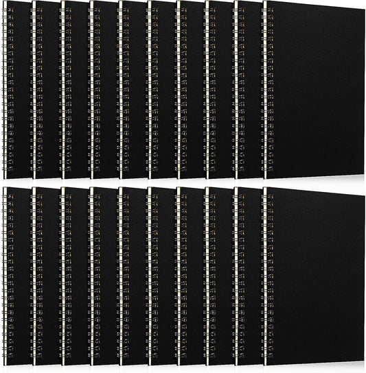 Eersida 20 Pack A5 Spiral Notebook College Ruled Spiral Notebook Bulk 5.5 x 8.3 Inch Hardcover Notepads Lined Travel Writing Journal Notepad, 50 Sheets 100 Pages(Black, Kraft)