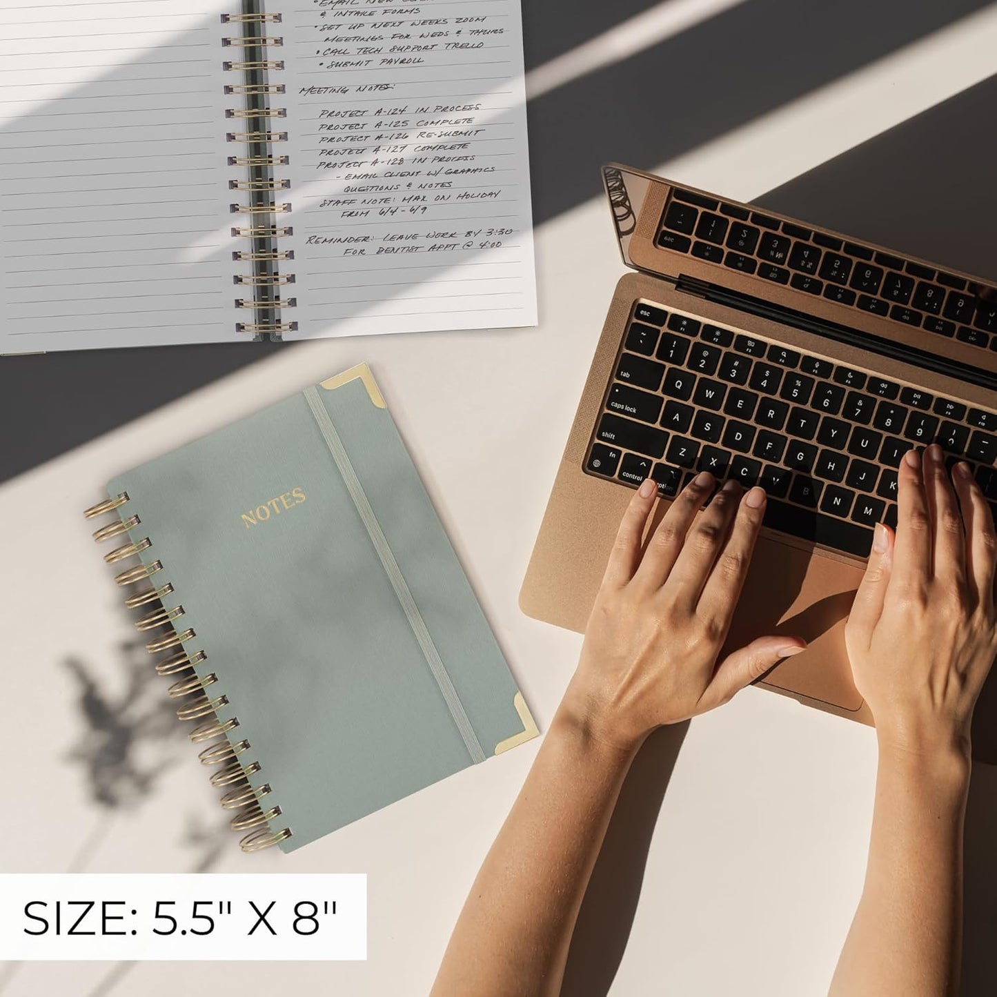 Aesthetic Thick Spiral Notebook Journal For Women in B5 Format - Modern Linen Hardcover College Ruled Note Book With 300 Lined Pages - Perfect For Writing And Staying Organized at Work or School