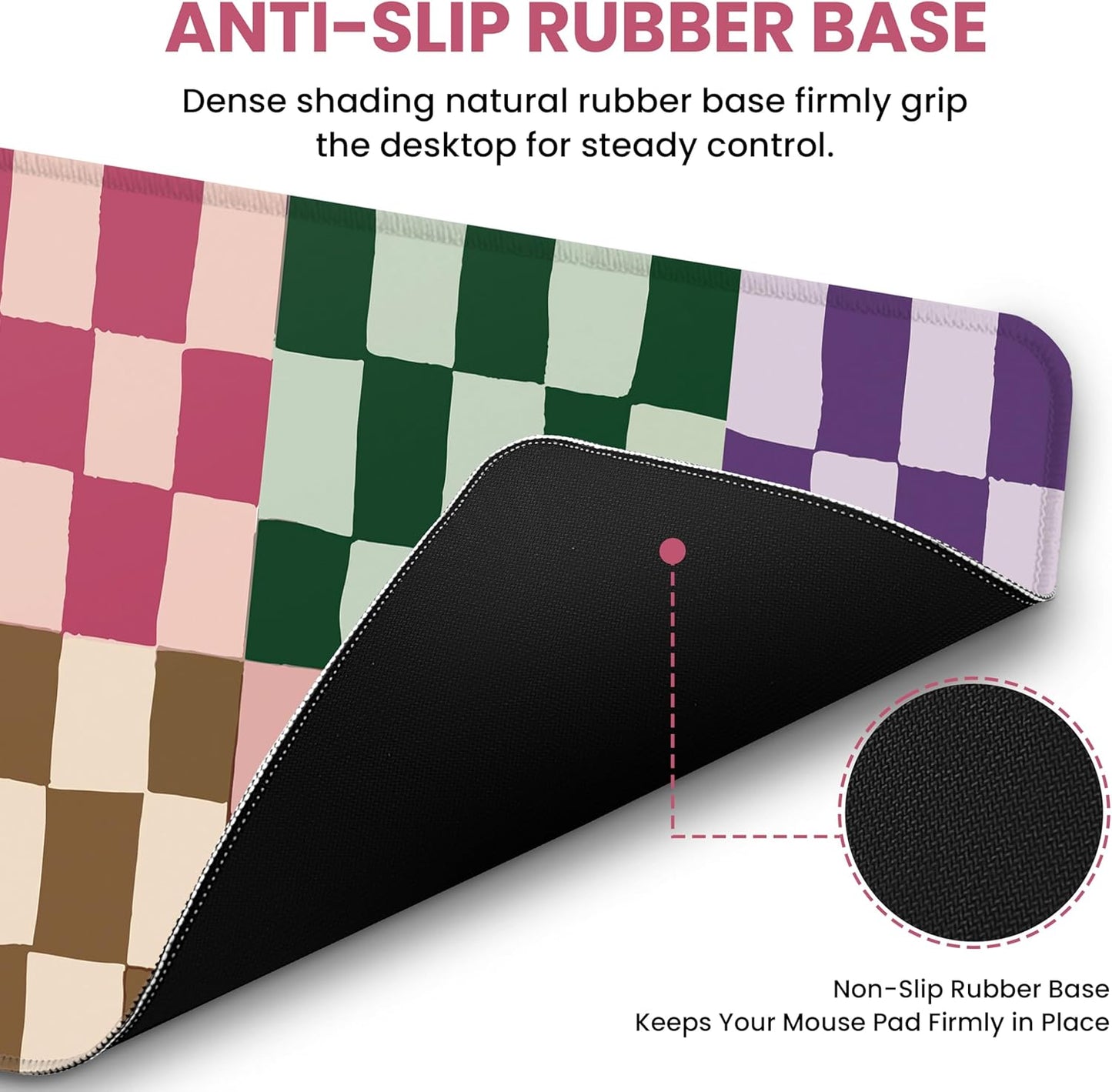 Large Mouse Pad for Desktop, Cute Desk Mat Pad Protector for Work & Gaming, Aesthetic Pretty Anti-Slip Laptop Blotter Cover for Office School Home Supplies, Wildflowers, 31.5" x 11.8"