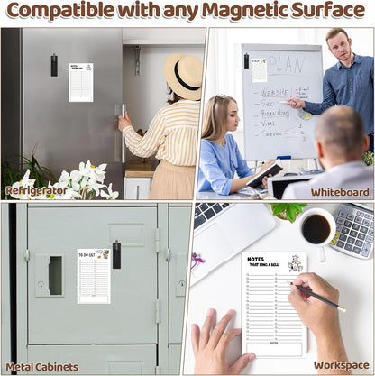Thboxes 2 Pack Grocery List Magnet Pad for Fridge with Pen Holder, Total 120 Sheets Magnetic Note Pad for Fridge Full Back Magnet Shopping List, To Do List, Memo Notepads, 4.5x7.5(Funny Animal)