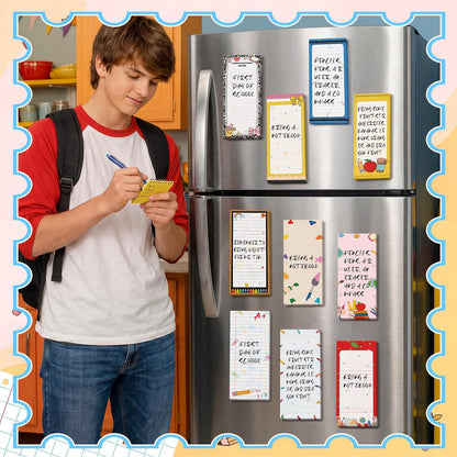 Eaasty 12 Pcs Bible Magnetic Notepads for Refrigerator Monthly Magnetic Grocery List 9 x 3.5" Magnet Memo Pads 30 Sheet Per Pad Shopping to Do List for Christian Teacher Appreciation Week Gift