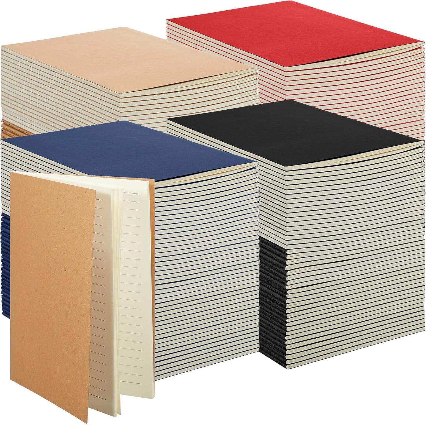 Mimorou 100 Pcs Journals Notebooks Bulk - Kraft Softcover A5 Small Notebooks 5.5 Inch x 8.3 Inch Notepads with 60 Page 30 Sheet for Writing Sketch Travel Office Supplies(Navy Blue,Lined)