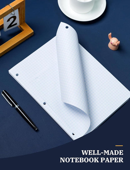 Loose Leaf Paper, 300 Sheets Filler Notebook Paper, 3-Hole Punched Binder Papers 8-1/2 x 11 In, Wide Ruled Lined Paper 8.5 x 11 for 3 Ring Binder, White, 3 Pack, 100 Sheets/Pad