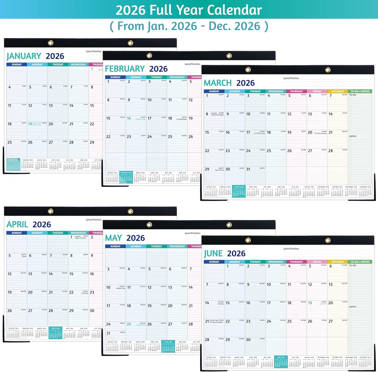 2026-2027 Desk Calendar – Run Now to MAR. 2027, 18 Monthly Desk Calendar 2026-2027 Large, 17'' x 12'', Best Desk/Wall Calendar 2026 with To-do Lists, Desk Pad, Ruled Blocks, Corner Protectors