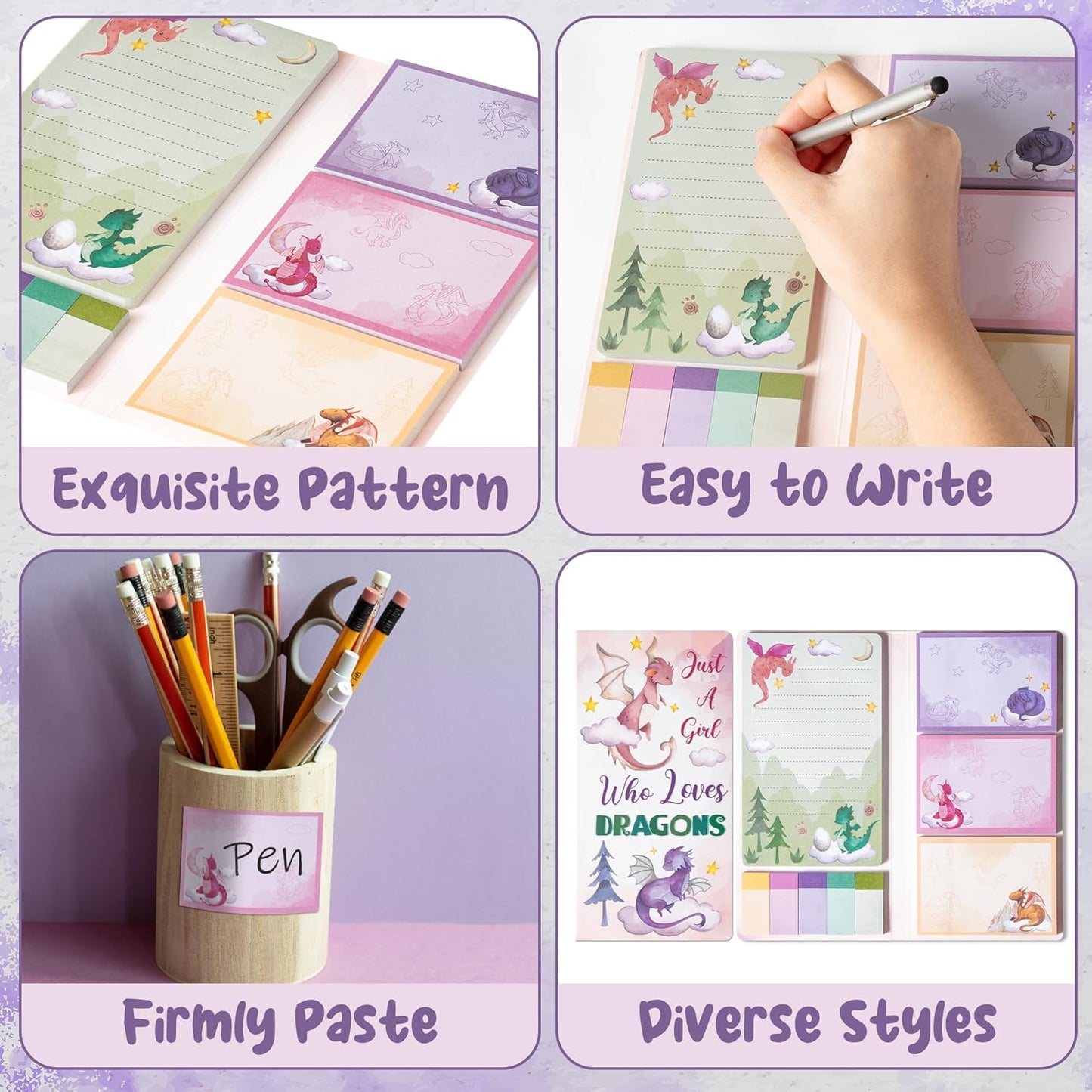 B1ykin Cute Sticky Notes Set - Stay Alive Skeleton Shaped Self-Stick Notes Pad, 550 Sheets Writing Memo Pages Sticky Notepad for Teacher Appreciation Gifts, School Office Supplies (Funny Skeleton) - Colors B