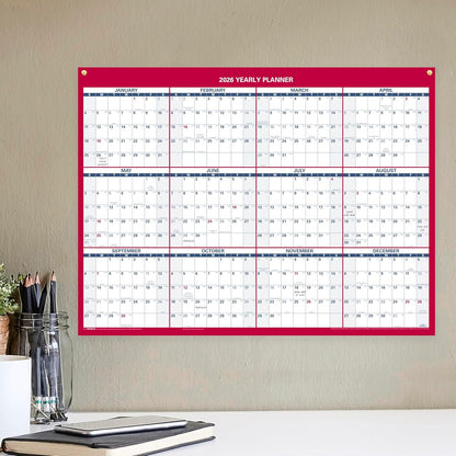 AT-A-GLANCE 2026 Erasable Calendar, Dry Erase Wall Planner, 12" x 16", Small, Vertical-Horizontal, Reversible, Compact (PM330B2826)