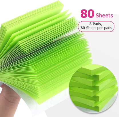 Sticky Notes 3x3 Self-Stick Notes Bright Colors Sticky Notes 8 Pads 80 Sheet/Pad (Blue)