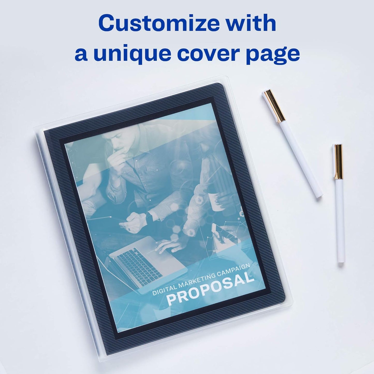 Avery Classic Presentation Book, Clear Front Window for Title Page, 12 Non-stick Pages, 1 White Book (47671)