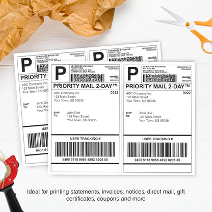PrintWorks Professional 3 2/3" Horizontal Perforated Paper 8.5” x 11” - Perfect For W-2, 1099, & Statement Use - Made in the USA - 500 Sheets - 20 lb - Printer Compatible - White (04124)