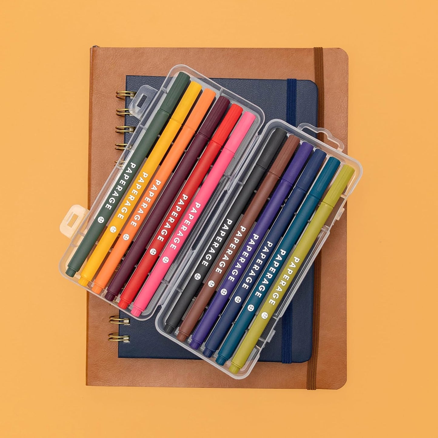 PAPERAGE Felt Tip Fine Point Pens (0.4mm), 12 Pack, Pens For Journaling, Notebooks, Planners, Calendars & Drawing, Great for School, Office, & Home (Black Ink)