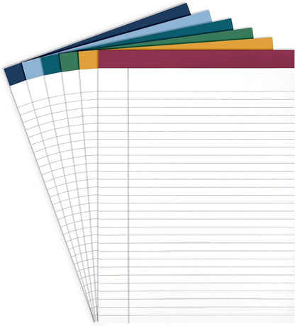 PAPERAGE Lined Legal Pads, (Rainbow), 6 Pack, 50 Sheets Each, Wide/Legal Ruled, Note Pads, Paper, 5 inches x 8 inches
