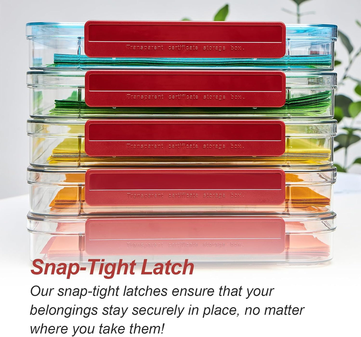 CATOOMUU 2 Pcs 5.5qt 9 x 13 Plastic Portable Project Case With Snap-Tight Latch Clear Stackable Storage Box With Lids Organizer Container For A4 File Photo Documents Scrapbook Craft Art Supplies