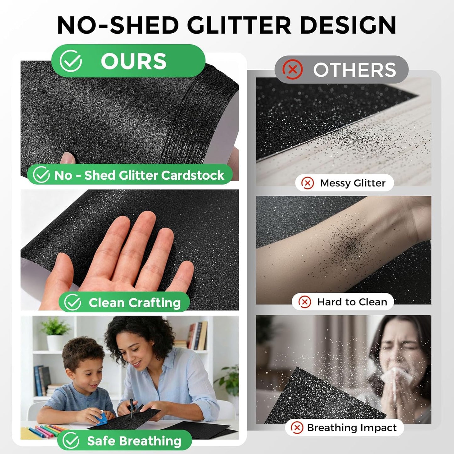 BOOKNOW 27 Sheets Silver Glitter Cardstock, 8.27" x 11.7" (A4 Size) Heavyweight Sparkle Paper, 250GSM/92LB Glitter Paper for Wedding Invitations, Scrapbooking, Card Making, DIY Cake Toppers