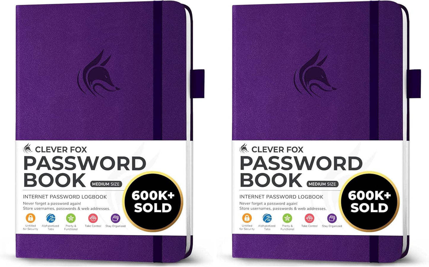 Clever Fox Password Book with alphabetical tabs. Internet Address Organizer Logbook. Small Pocket Password Keeper for Website Logins (Orange)