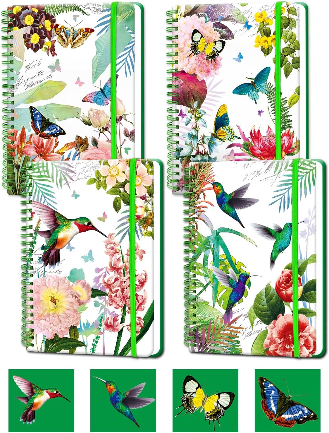 Melurika A5 Hardcover Spiral Notebook, 4 Pack 5.7x8.5 Inches Lined Journal 160 Pages College Ruled Spiral Bound Notebooks Gifts for Writing Note Taking Study Work Meeting and Travel