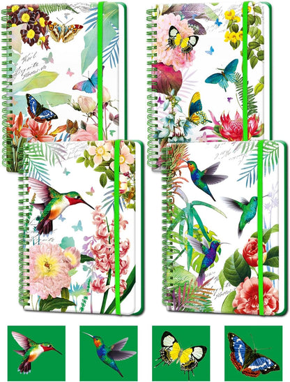 Melurika A5 Hardcover Spiral Notebook, 4 Pack 5.7x8.5 Inches Lined Journal 160 Pages College Ruled Spiral Bound Notebooks Gifts for Writing Note Taking Study Work Meeting and Travel