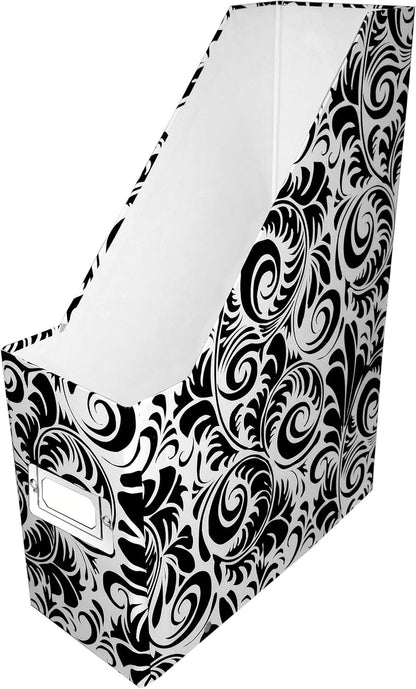 Snap-N-Store Fiberboard Magazine File with PVC Laminate, 12.25 x 3.88 x 9.75 Inches, Black (SNS01565)