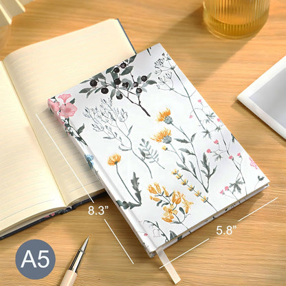 ipoul Flower Notebook, A5, 6x8, Hardcover, Lay Flat, Lined Paper, Journal for Women, Writing Notebook, Pretty, Hibiscus, Pink, Birthday Gifts for Women, Wedding Shower Gifts, Mothers Day Gift