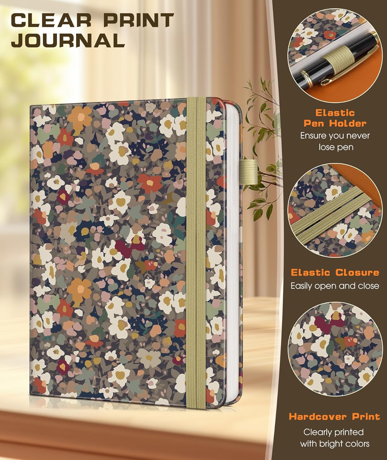 Lined Journal Notebook for Women Men, 256 Numbered Pages Hardcover Leather Journals for Writing, A5 Journaling Notebooks, College Ruled Journal for Business Work School Note Taking 5.75" x 8.38" Brown
