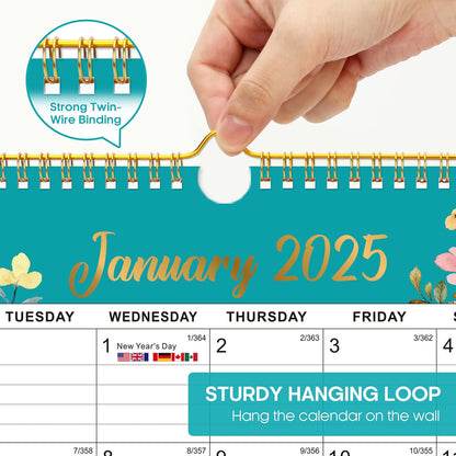 Calendar 2026-2027, Monthly Wall Calendar Runs Until June 2027, 11.5" x 14.8", Spiral Binding Hanging Wall Calendar, Perfect for Home or Office,Floral