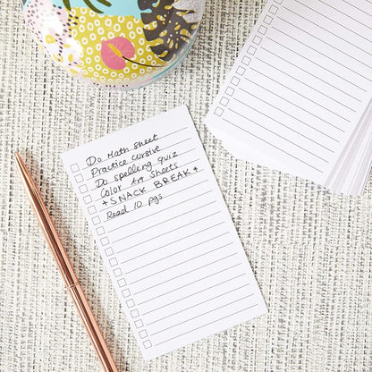 Okuna Outpost Note Cards - Vertical Index Card Layout for Task Management - Check Box To-Do Slip for Task Tracking - Durable Paper Stock To do Pad for Versatile Notes - Bulk, 3 x 5 In, White