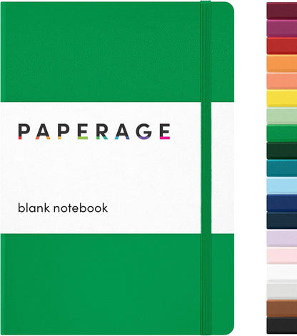 PAPERAGE Lined Journal Notebook, (Black), 160 Pages, Medium 5.6 in x 8 in - 100 GSM Thick Paper – Hardcover Journaling Notebook for Work, School & Note Taking
