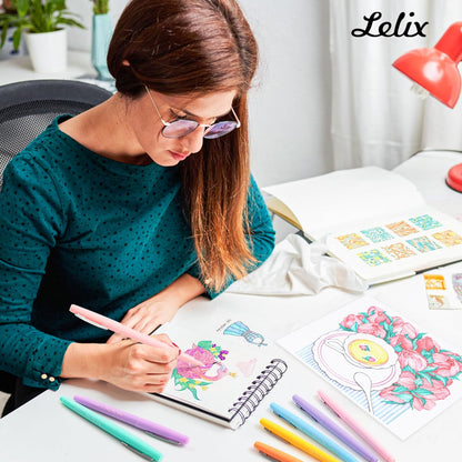 Lelix Felt Tip Pens, 30 Black Pack, 0.7mm Medium Point, Felt Tip Markers Pens for Journaling, Writing, Note Taking, Planner, Perfect for School Office and Art Supplies