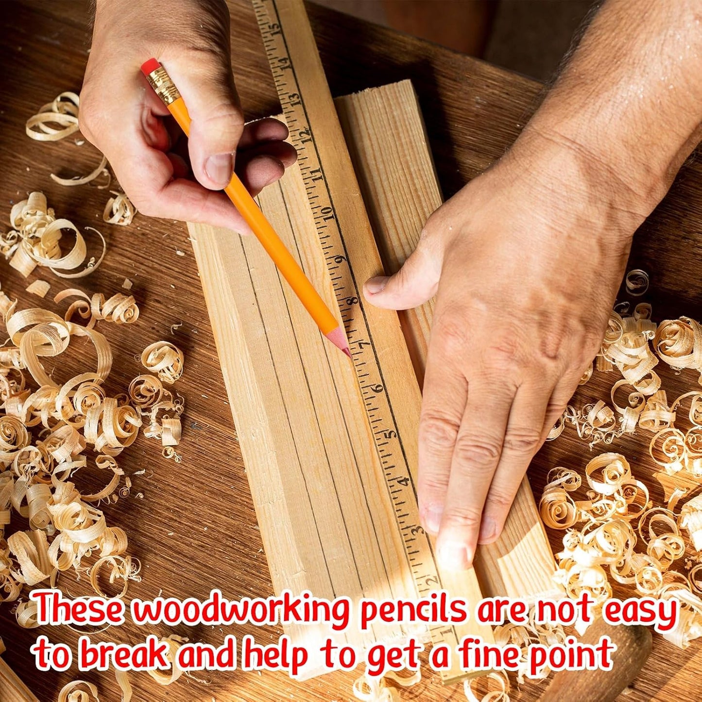 Fainne 48 Pcs Jumbo Pencil, Wooden Pencil with Black Core for Carpenters Construction Workers Woodworkers Framers Beginners Students Teachers DIY Project(Yellow,Round)