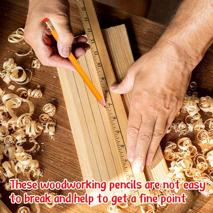 Fainne 48 Pcs Jumbo Pencil, Wooden Pencil with Black Core for Carpenters Construction Workers Woodworkers Framers Beginners Students Teachers DIY Project(Yellow,Round)