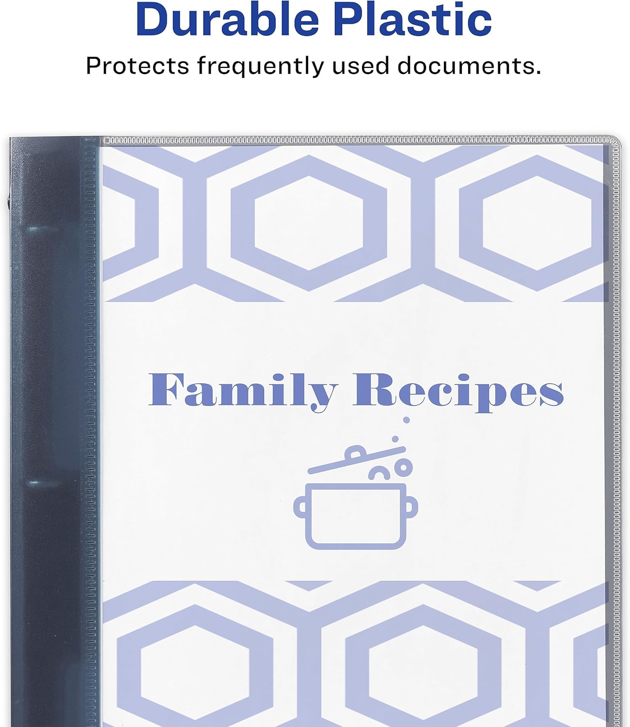 Avery Flexible View 3 Ring Binder, 1 Inch Round Rings, 1 Gray Binder (17676)